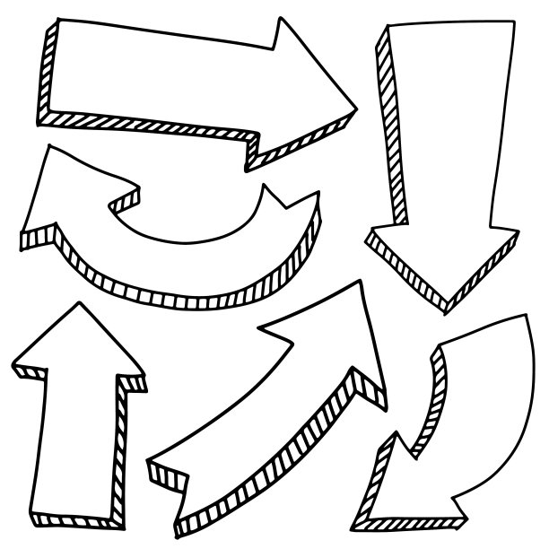 涂鸦箭头图标设置垃圾黑手绘图片下载