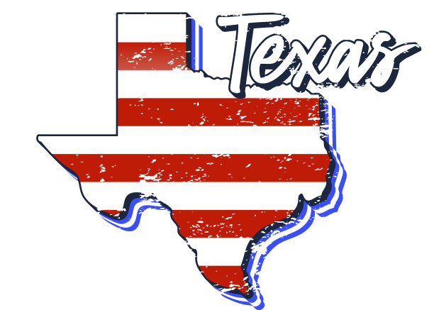 美国国旗在德州地图风格图片下载