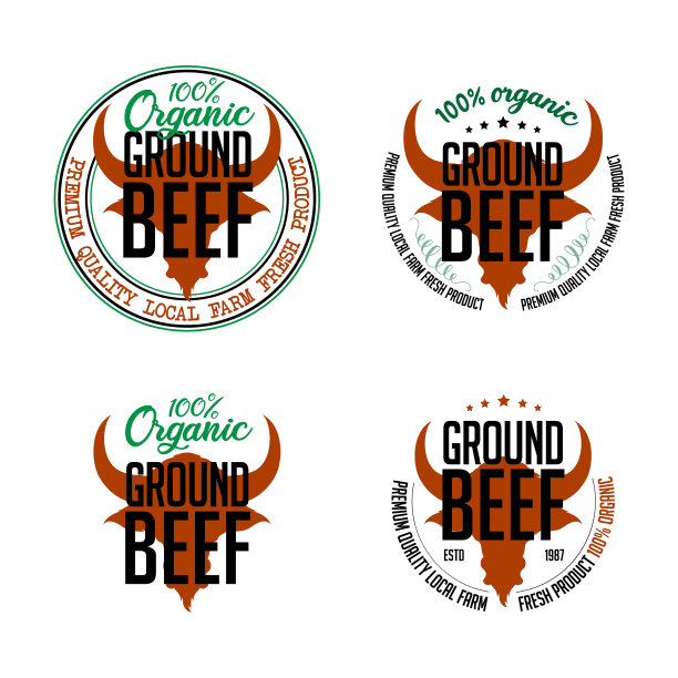 碎牛肉标签设计。图片下载