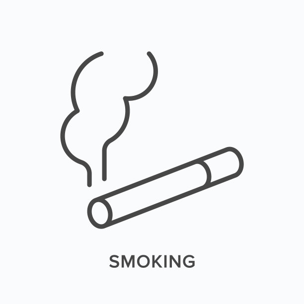 吸烟细线图标轮廓图片下载