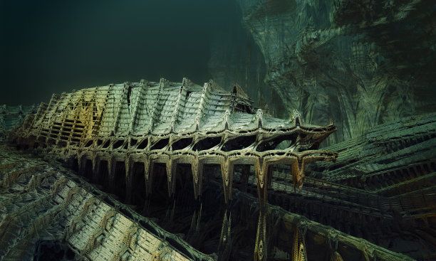 深海沉船图片下载