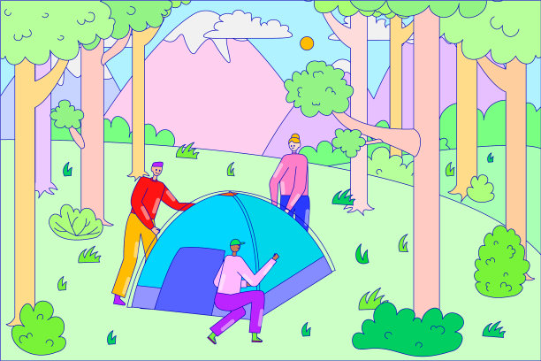 把人们聚在一起装帐篷男图片下载