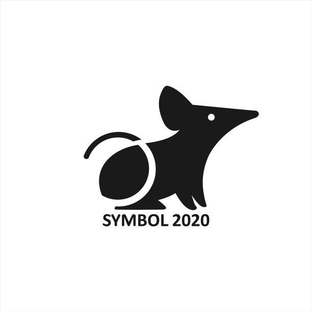 一个老鼠或老鼠黑白的程式化形象图片下载