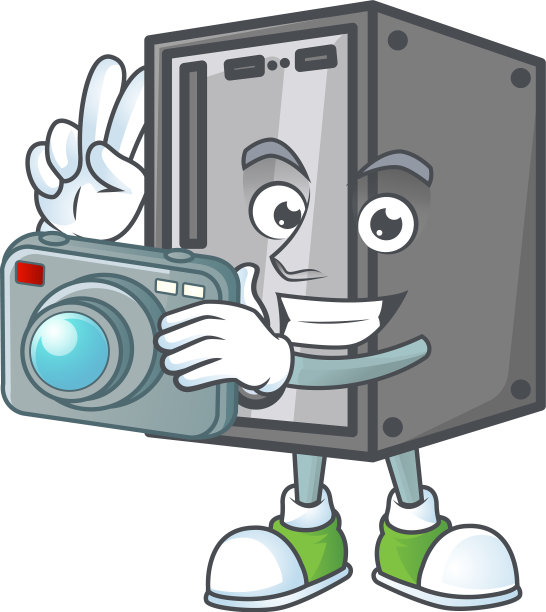 一个CPU摄影师卡通行动与相机图片下载