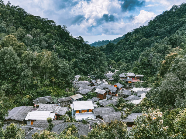 泰国清迈省湄甘榜山村图片下载