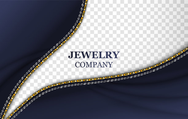 奢侈品珠宝公司现实矢量旗帜模板图片下载