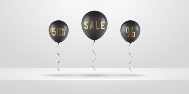 黑人现实的气球。海报或传单设计。矢量图图片下载