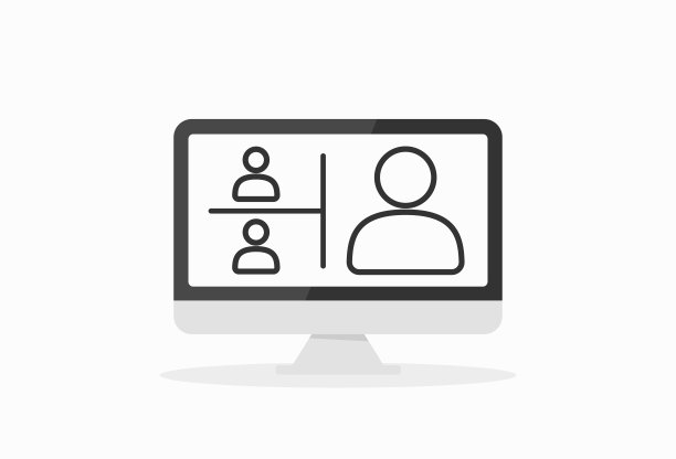 视频会议图标。在线研讨会。矢量图图片下载