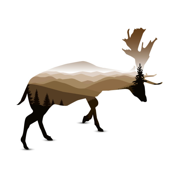 轮廓的鹿图片下载