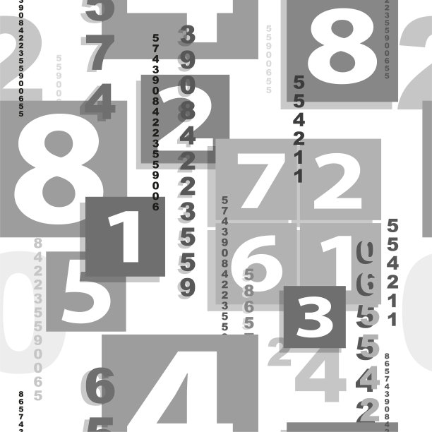 数字在白色背景与无缝模式。图片下载