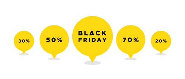 “黑色星期五”和语音泡泡里的折扣。矢量插图，平面设计图片下载
