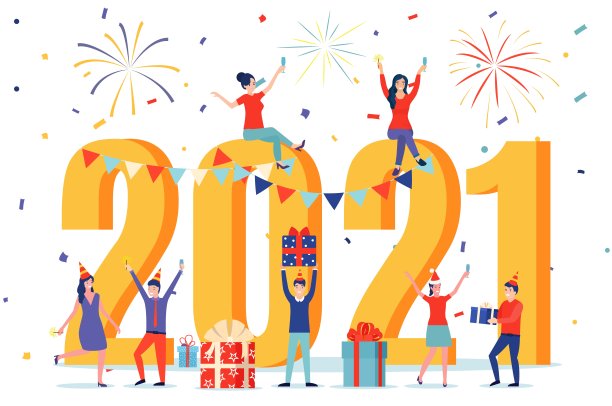 2021年新年快乐贺卡。图片下载