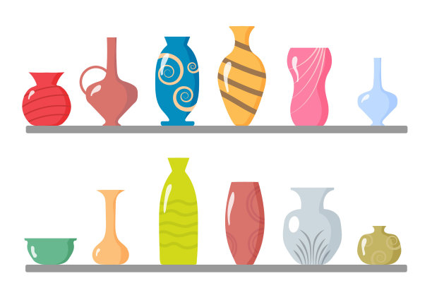 收集陶瓷花瓶。图片下载