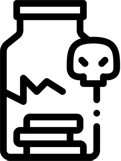 破瓶药丸图标轮廓图片下载