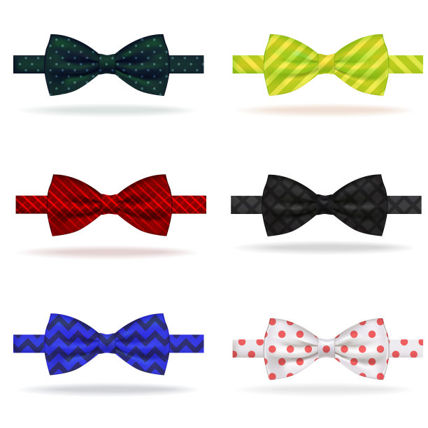 逼真的3d详细蝴蝶结设置图片下载