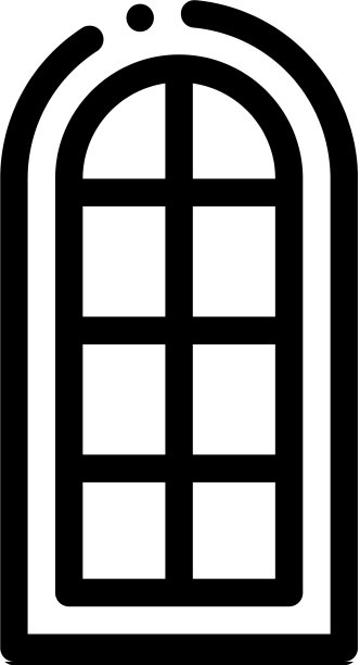 拱形窗口组成的方形眼镜图标图片下载
