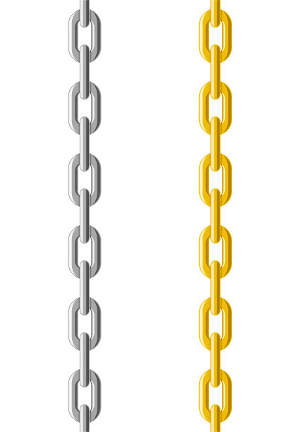 金属金、银链条无缝图案图片下载