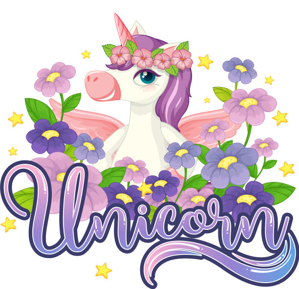 独角兽在花园的标志图片下载