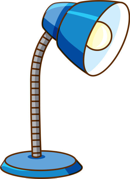 白色背景上的蓝色台灯图片下载