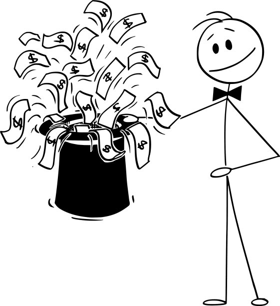 卡通商人魔术师与大黑图片下载