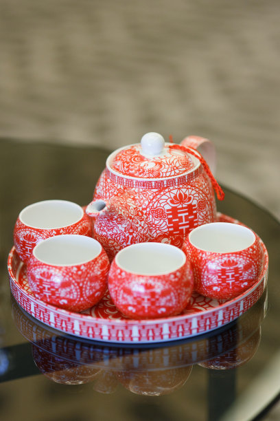 中式婚礼茶具图片下载