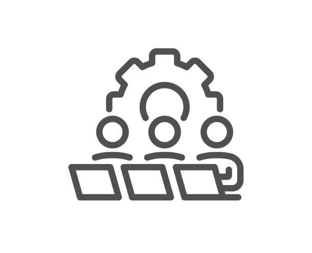 团队一行图标。远程办公的迹象。向量图片下载