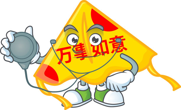 中国的金风筝，穿着医生服装，带着工具图片下载