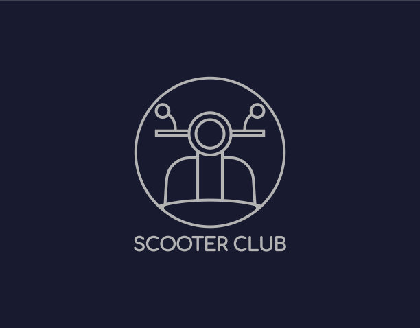 简约的滑板车社区标志，现代理念图片下载
