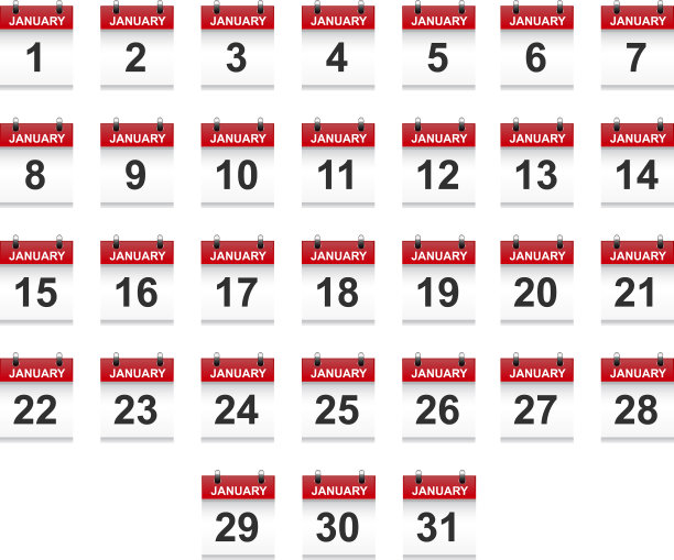 一月日历图标集图片下载