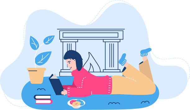 人们阅读姿势卡通图片下载