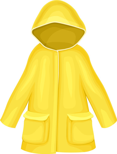 带兜帽的防水雨衣或黄色防水雨衣图片下载