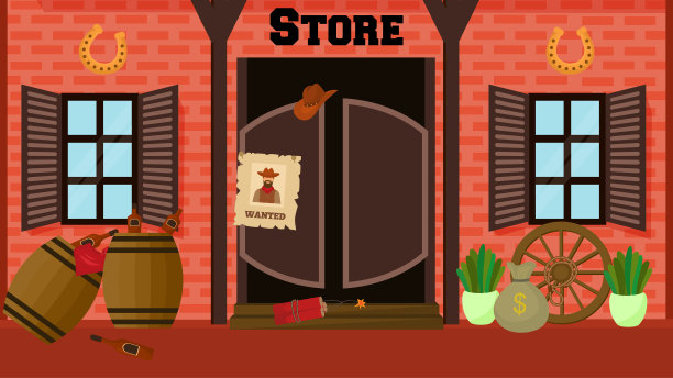 西部商店外观狂野的西部建筑图片下载