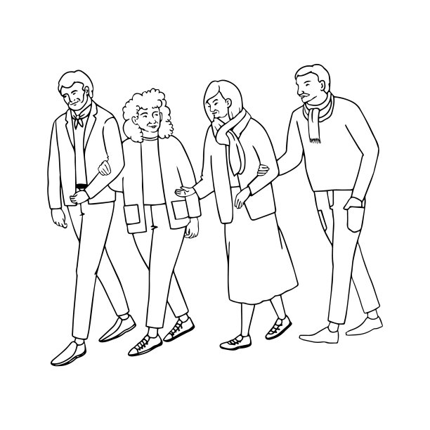 快乐的老年人散步图片下载