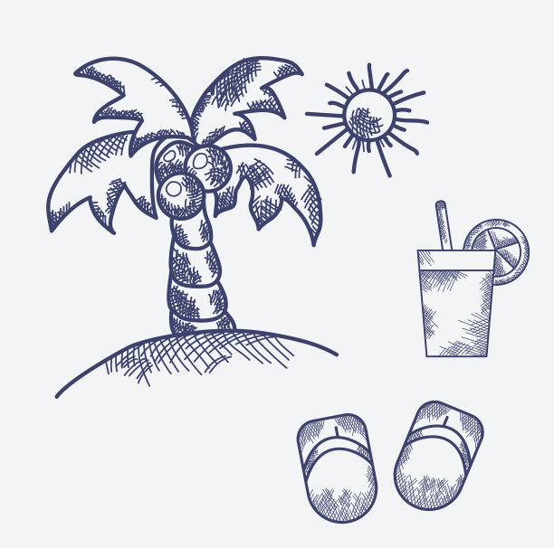 复古手绘集-度假度假图片下载