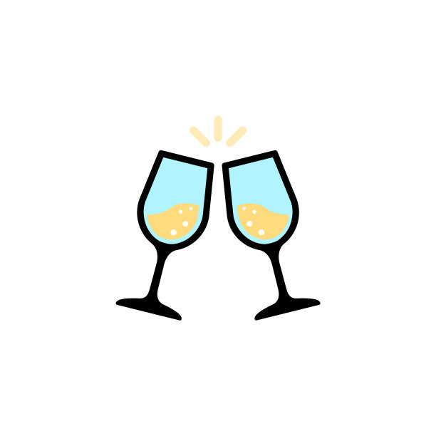 玻璃杯欢呼香槟图标平在孤立图片下载
