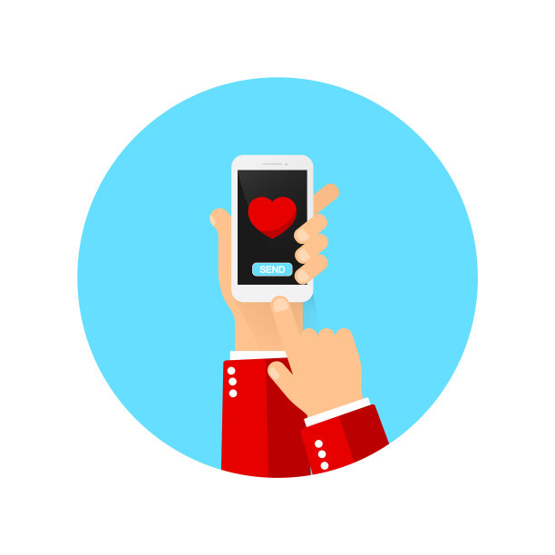 心在智能手机屏幕上手持智能手机图片下载