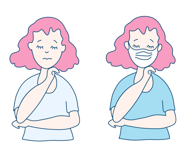 带着医用面具的可爱小女孩和一个男人图片下载