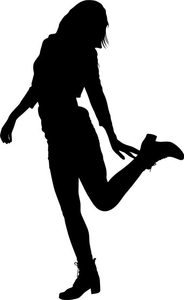 勾勒出一个穿短裙的女人的轮廓图片下载