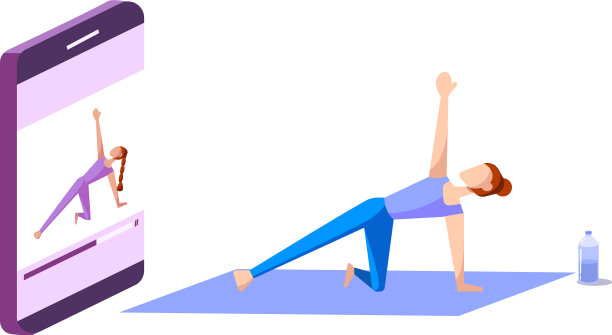 瑜伽在线课程或教练图片下载