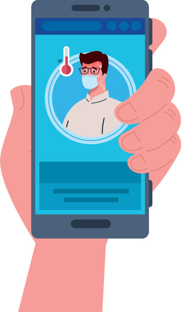 智能手机男与疾病发烧应用预防图片下载