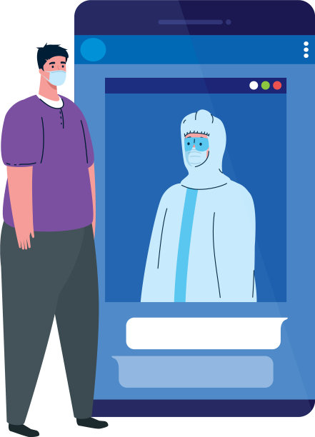 智能手机男子戴医用口罩应用图片下载