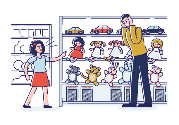 被宠坏的女儿在零售商店里闹图片下载