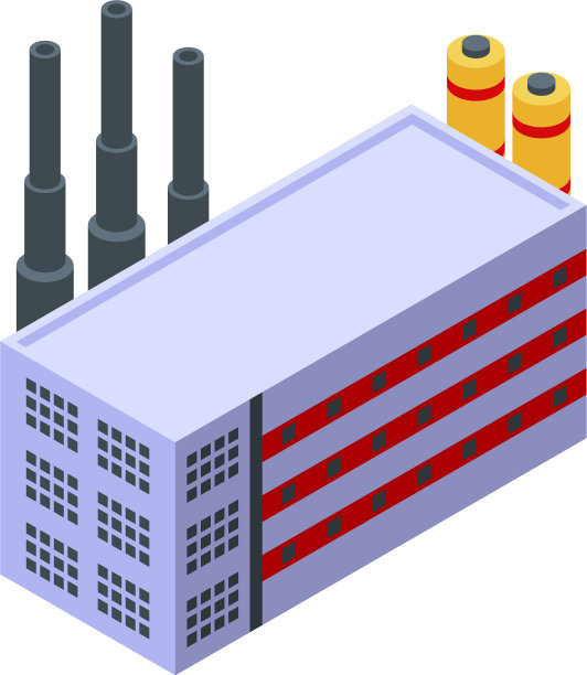 纸张回收工厂图标等距风格图片下载