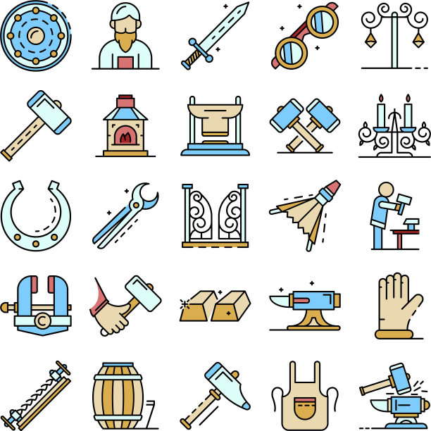 铁砧图标设置线颜色图片下载