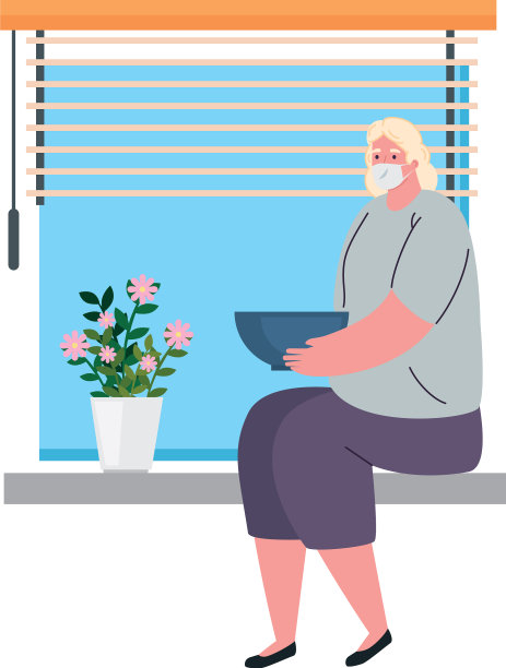 戴医用口罩的老妇人图片下载