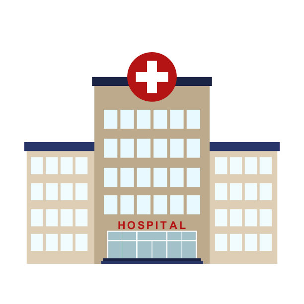 医院图标孤立在白色背景上图片下载