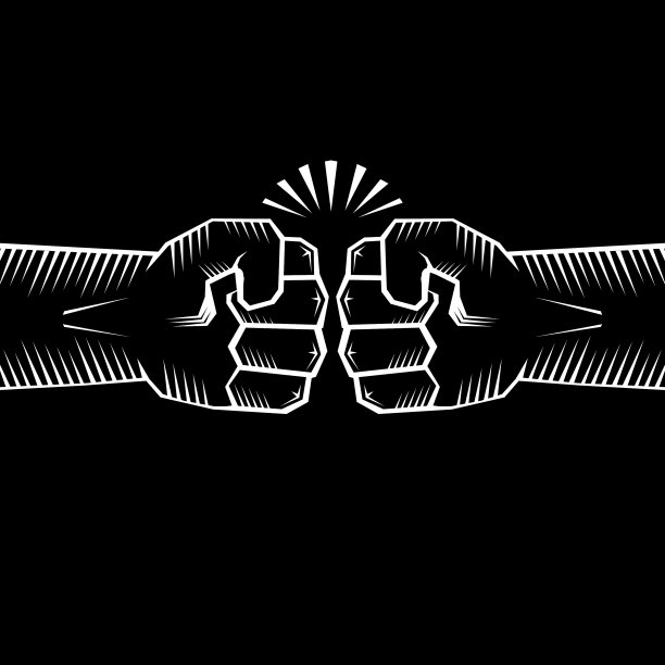 两紧握拳头碰撞冲突抗议图片下载