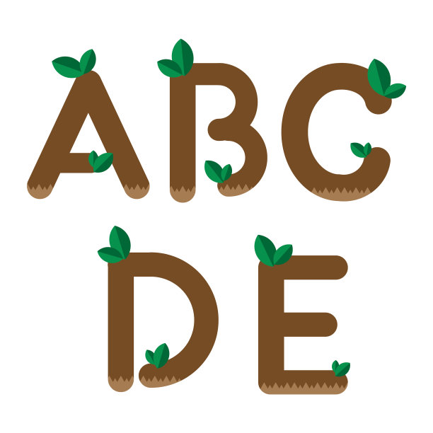 自然字母集生态设计图片下载