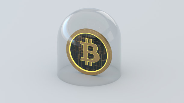 保护Cryptocurrency投资。比特币概念背景图片下载