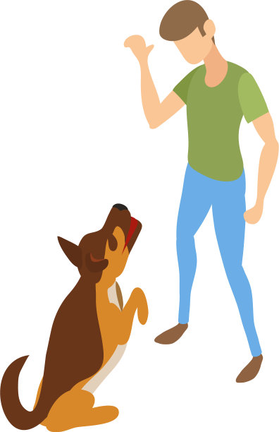 犬类动物训练图标等距风格图片下载
